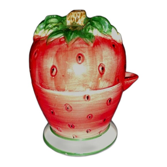 Strawberry Juicer Covered Hand Painted Farmhouse Grannycore Cottagecore - Picture 7 of 8